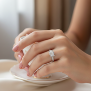 Premium 925 Sterling Silver Solitaire Ring with Sparkling Stone